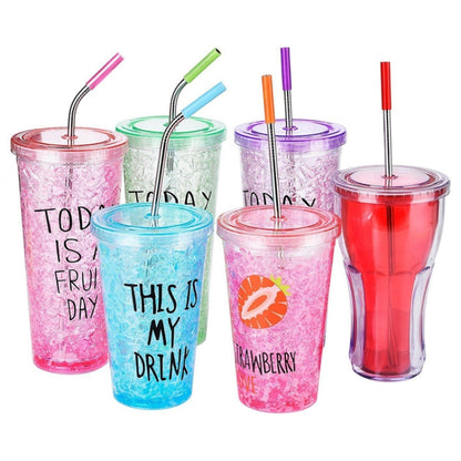 8pcs Reusable Silicone Tips Stainless Steel Drinking Straws + 2pcs Cleaner Brushes Set Kit with Cashmere Bag, 215*6mm by bashfashion