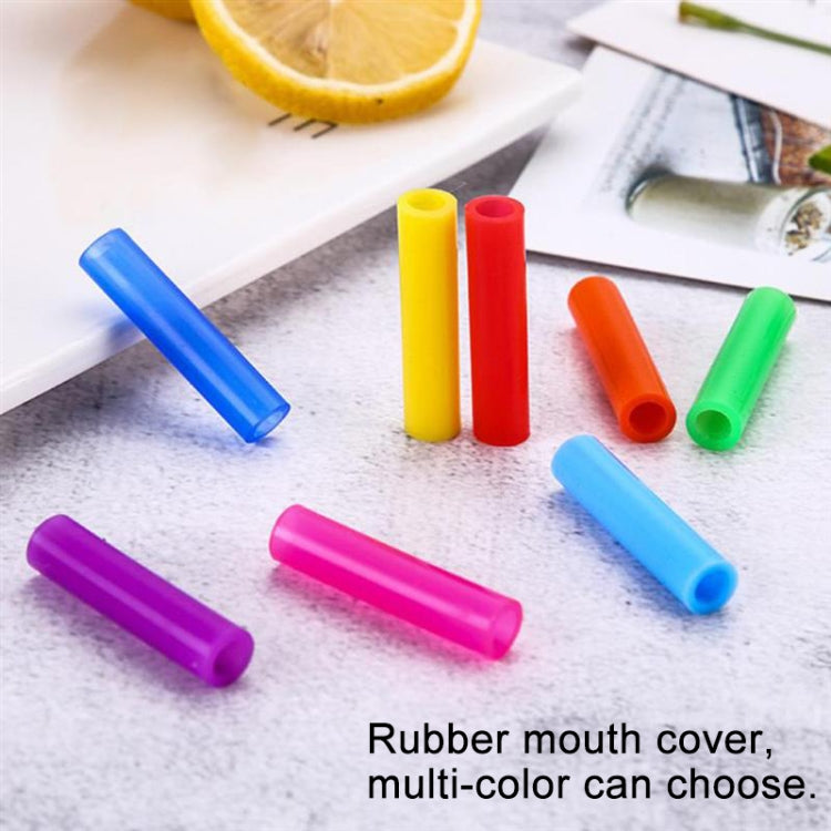 8pcs Reusable Silicone Tips Stainless Steel Drinking Straws + 2pcs Cleaner Brushes Set Kit with Cashmere Bag, 215*6mm by bashfashion