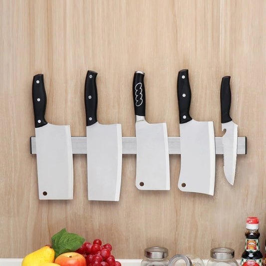 Kitchen Free Punching Wall-mounted 304 Stainless Steel Magnetic Knife Holder, Size:51x4x1.5cm by bashfashion