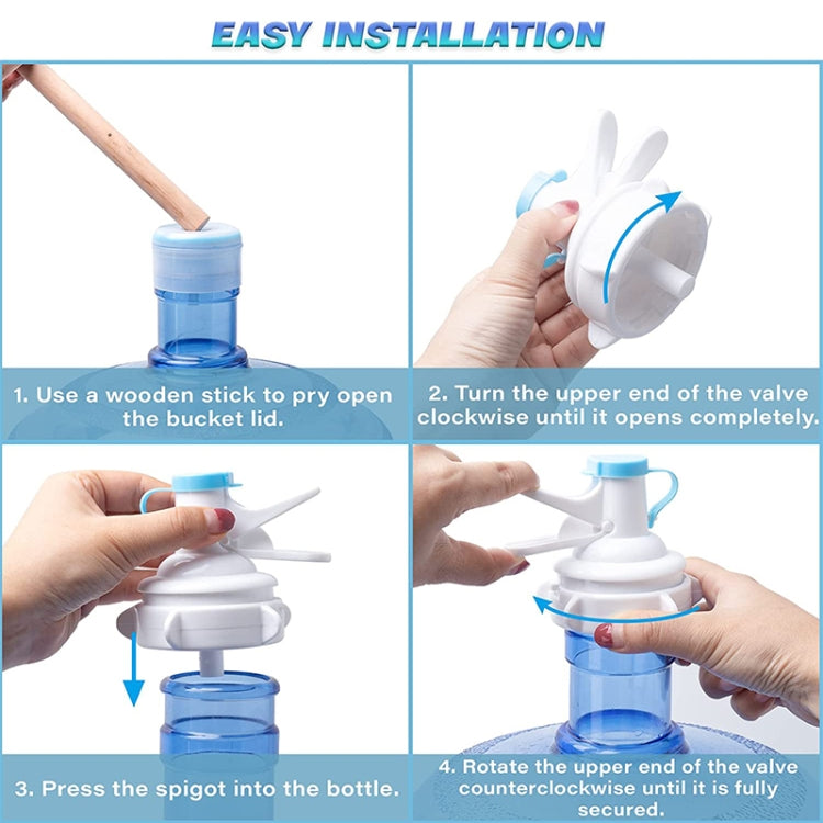 PP Water Bottle Faucet Dispenser Valve for 55mm Crown Top Bottle with Dustproof Cover by bashfashion