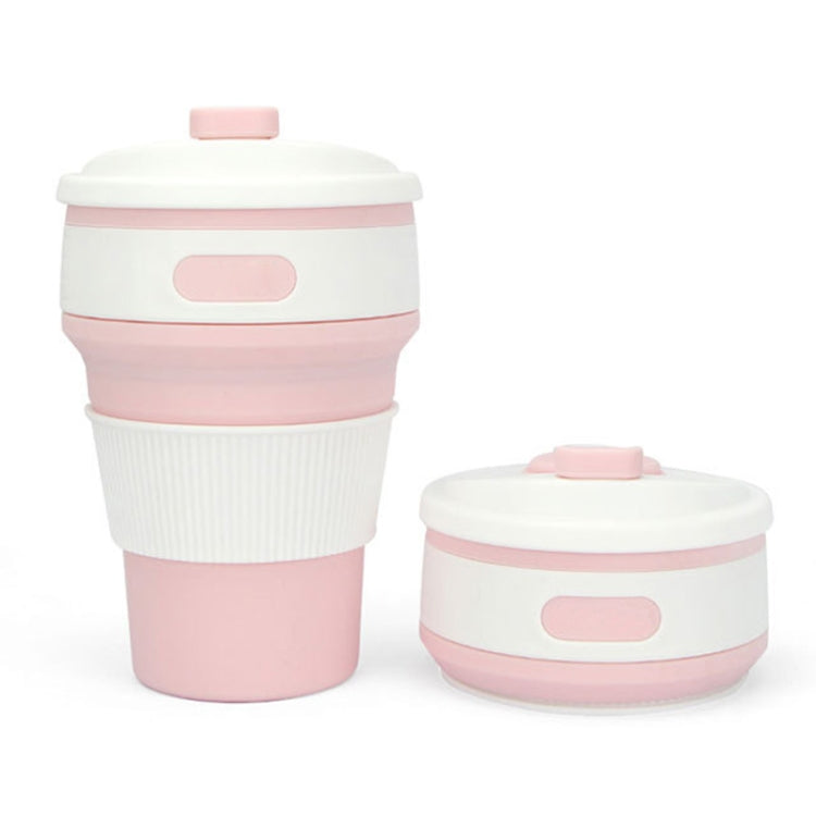 350ml Folding Portable Silicone Coffee Cup Multi-function Travel Cup (Pink) by bashfashion