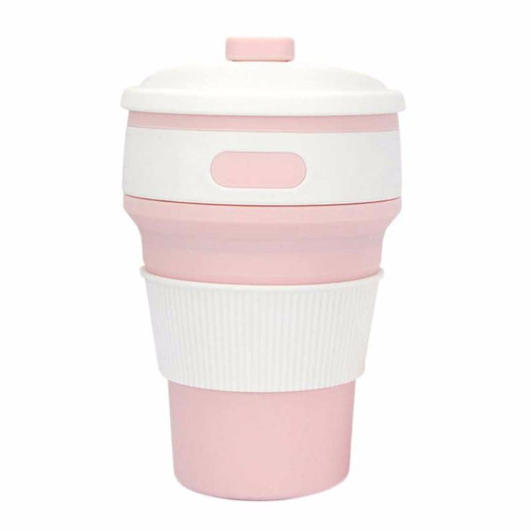 350ml Folding Portable Silicone Coffee Cup Multi-function Travel Cup (Pink) by bashfashion