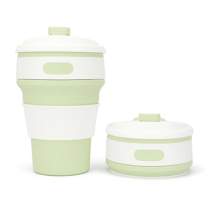 350ml Folding Portable Silicone Coffee Cup Multi-function Travel Cup (Green) by bashfashion