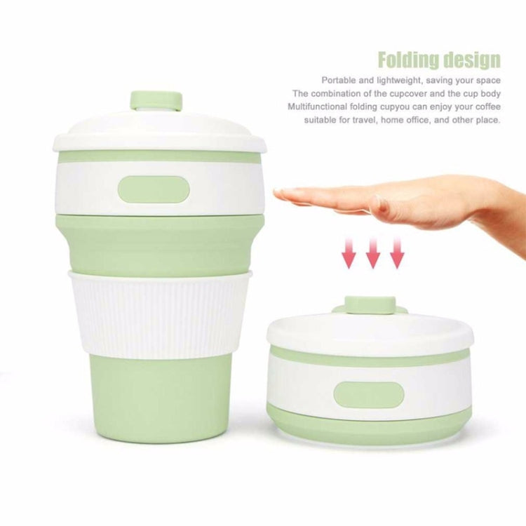 350ml Folding Portable Silicone Coffee Cup Multi-function Travel Cup (Green) by bashfashion