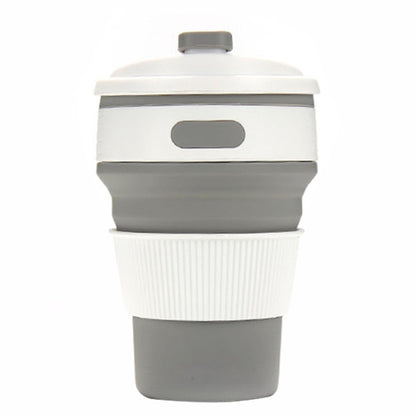 350ml Folding Portable Silicone Coffee Cup Multi-function Travel Cup (Grey) by bashfashion