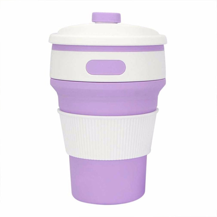 350ml Folding Portable Silicone Coffee Cup Multi-function Travel Cup (Purple) by bashfashion