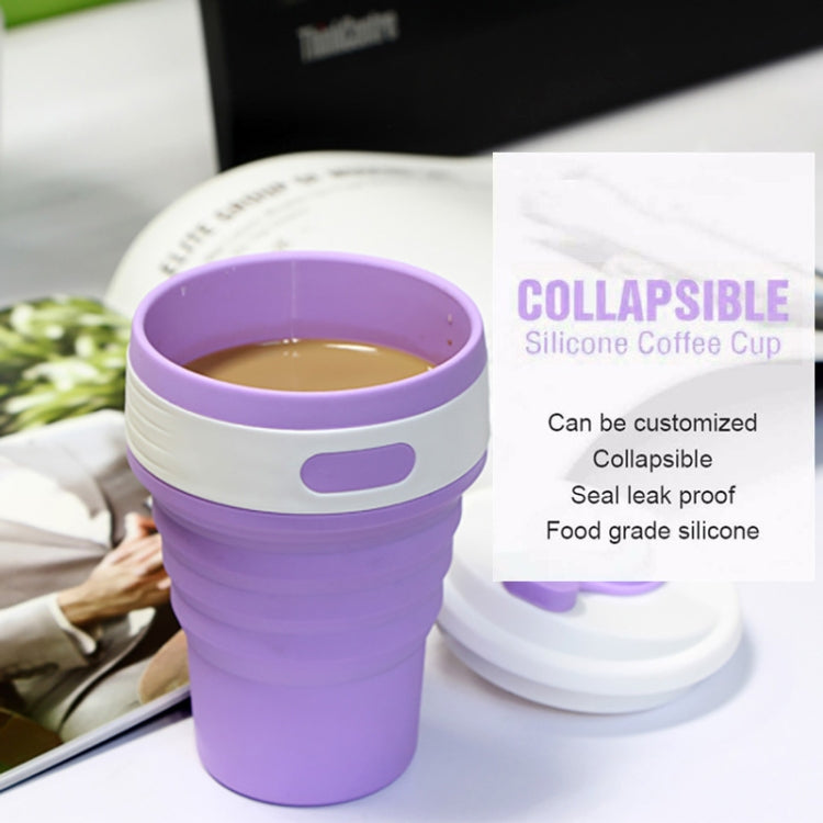 350ml Folding Portable Silicone Coffee Cup Multi-function Travel Cup (Purple) by bashfashion