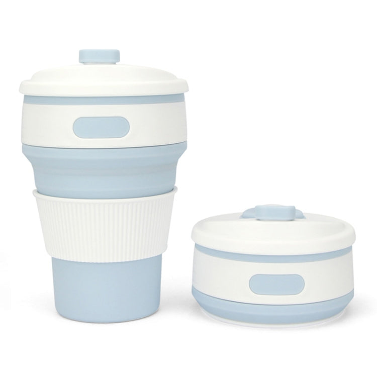 350ml Folding Portable Silicone Coffee Cup Multi-function Travel Cup (Baby Blue) by bashfashion