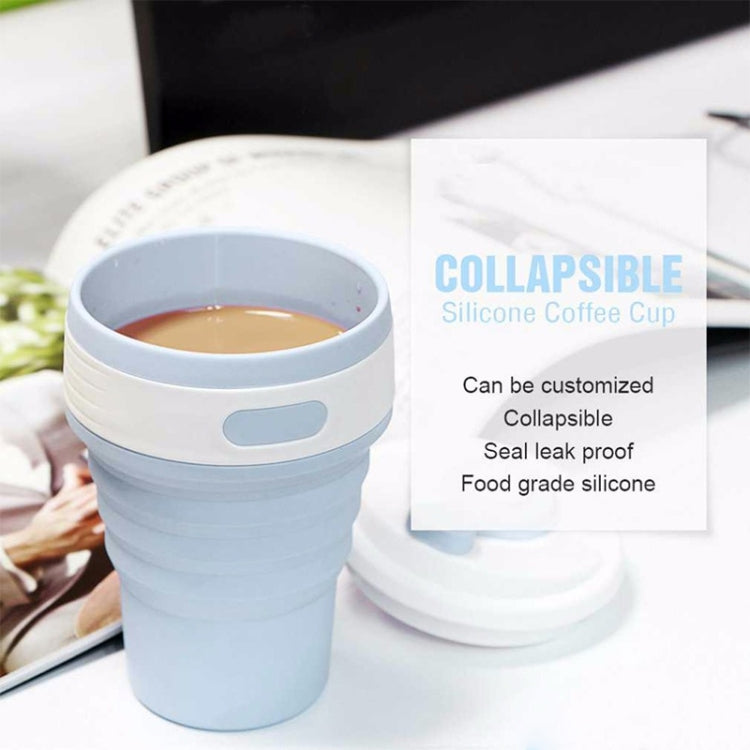 350ml Folding Portable Silicone Coffee Cup Multi-function Travel Cup (Baby Blue) by bashfashion