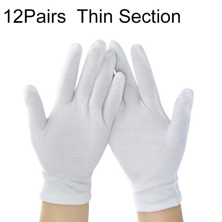 12 Pairs Pure Cotton Working Gloves, Thin Section by bashfashion