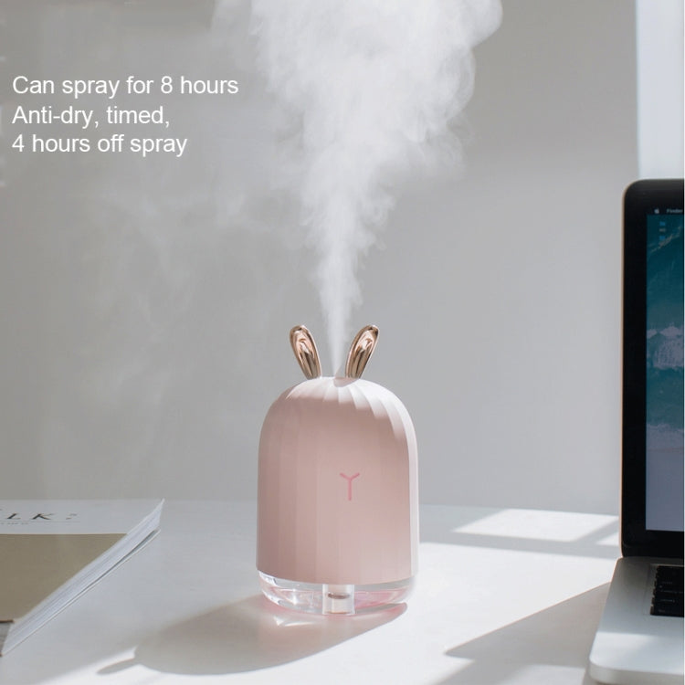 3life-318 2W Cute Rabbit USB Mini Humidifier Diffuser Aroma Mist Nebulizer with LED Night Light for Office, Home Bedroom, Capacity: 220ml, DC 5V by bashfashion