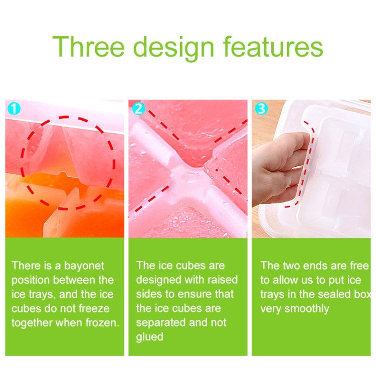 Small Square Ice Mold Trays Multi-layer Mold with Cover Ice Storage Box, 2 Layers by bashfashion