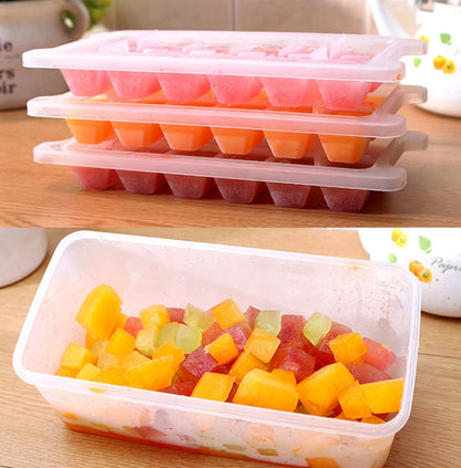 Small Square Ice Mold Trays Multi-layer Mold with Cover Ice Storage Box, 5 Layers by bashfashion