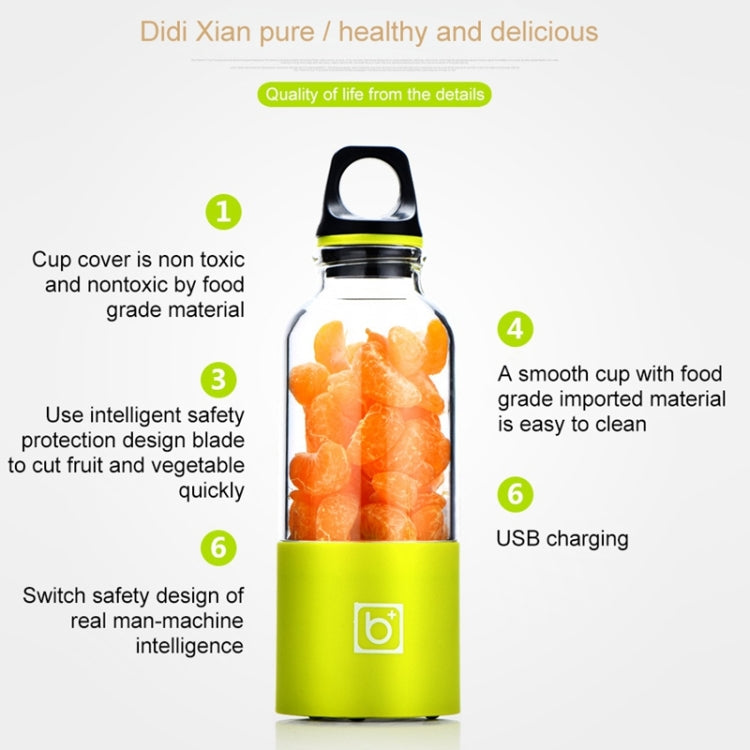 Bingo 500ml Mini Portable USB Rechargeable Electric Juicer Cup Juicer Blender, 22000 Revolutions Per Minute(Green) by bashfashion