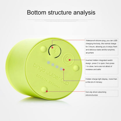 Bingo 500ml Mini Portable USB Rechargeable Electric Juicer Cup Juicer Blender, 22000 Revolutions Per Minute(Green) by bashfashion