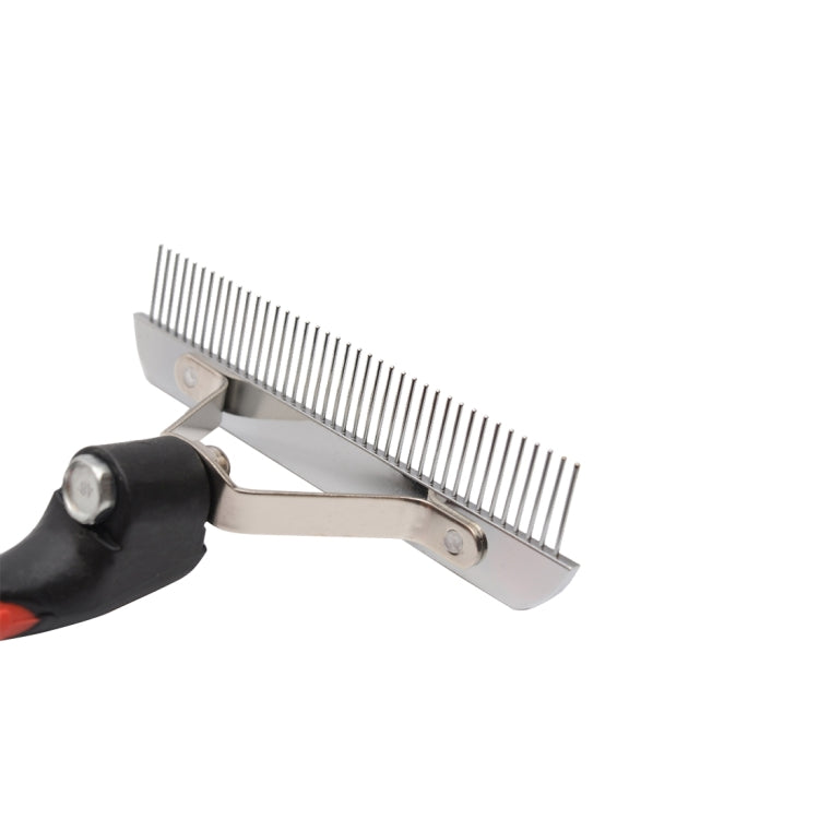 Big Dog Hair Combs Stainless Steel Pet Grooming Rake Comb Rubber Handle Hairdressing Brush Tool, Size: 17.0x16.0cm by bashfashion