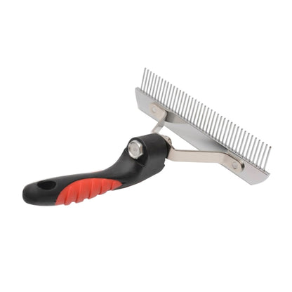 Big Dog Hair Combs Stainless Steel Pet Grooming Rake Comb Rubber Handle Hairdressing Brush Tool, Size: 17.0x16.0cm by bashfashion