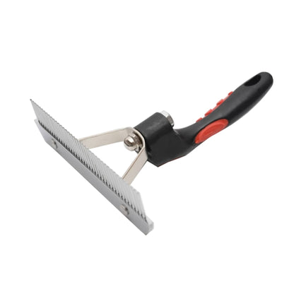 Big Dog Hair Combs Stainless Steel Pet Grooming Rake Comb Rubber Handle Hairdressing Brush Tool, Size: 17.0x16.0cm by bashfashion