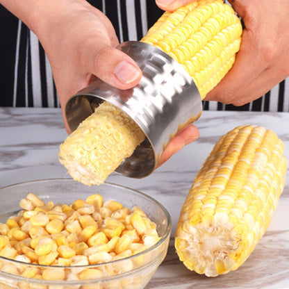 Round Shaped 304 Stainless Steel Household Corn Cutter Cob Corn Stripper Kitchen Tool by bashfashion