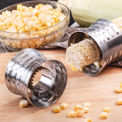 Round Shaped 304 Stainless Steel Household Corn Cutter Cob Corn Stripper Kitchen Tool by bashfashion
