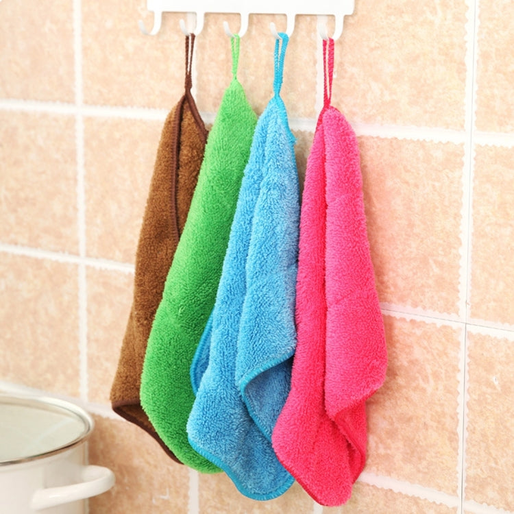 Bamboo Fiber Washing Dish Towel Kitchen Cleaning Cloth Double-Sided Scouring Cloth Water Absorption Non-Stick Oil,Can Hang,Random Color Delivery by bashfashion