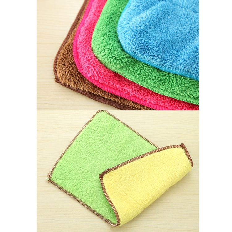 Bamboo Fiber Washing Dish Towel Kitchen Cleaning Cloth Double-Sided Scouring Cloth Water Absorption Non-Stick Oil,Can Hang,Random Color Delivery by bashfashion