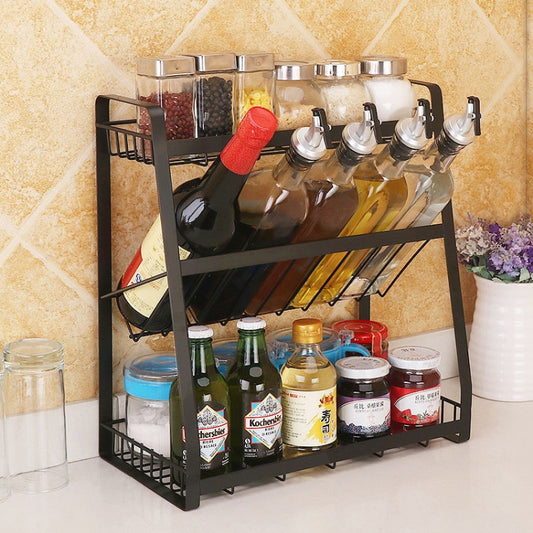 Creative Kitchen Three-layer Storage Shelf Spice Rack by bashfashion