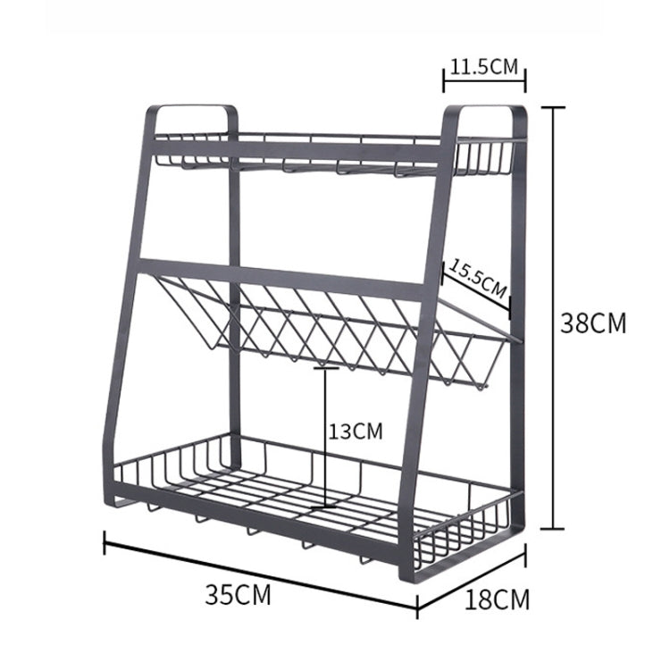 Creative Kitchen Three-layer Storage Shelf Spice Rack by bashfashion