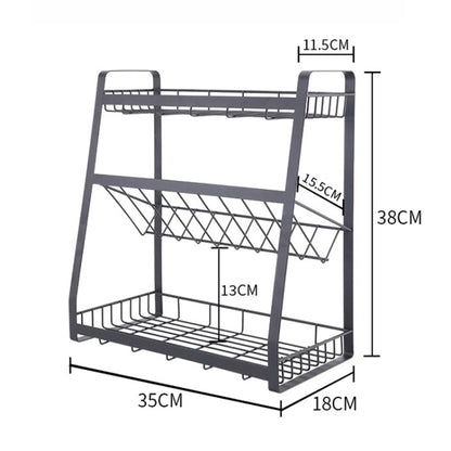 Creative Kitchen Three-layer Storage Shelf Spice Rack by bashfashion