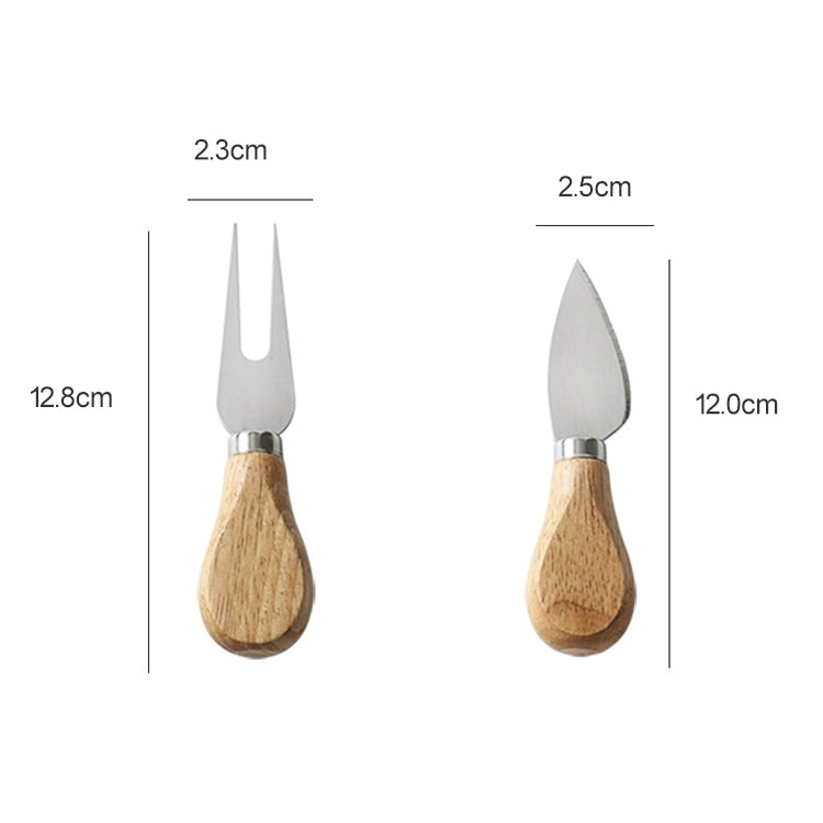 kn603 4 in 1 Wooden Handle Stainless Steel Cheese Knife Baking Tool Set by bashfashion