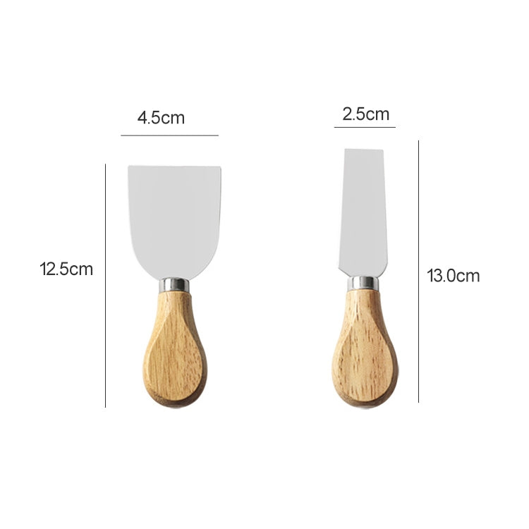 kn603 4 in 1 Wooden Handle Stainless Steel Cheese Knife Baking Tool Set by bashfashion