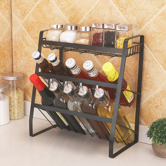 Creative Kitchen Three-layer Storage Shelf Spice Rack by bashfashion