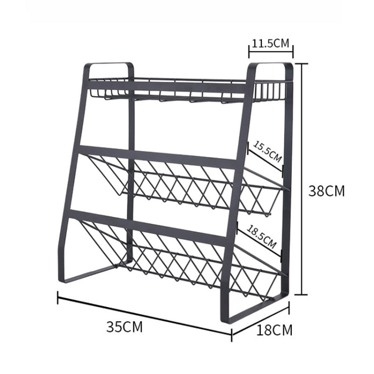 Creative Kitchen Three-layer Storage Shelf Spice Rack by bashfashion