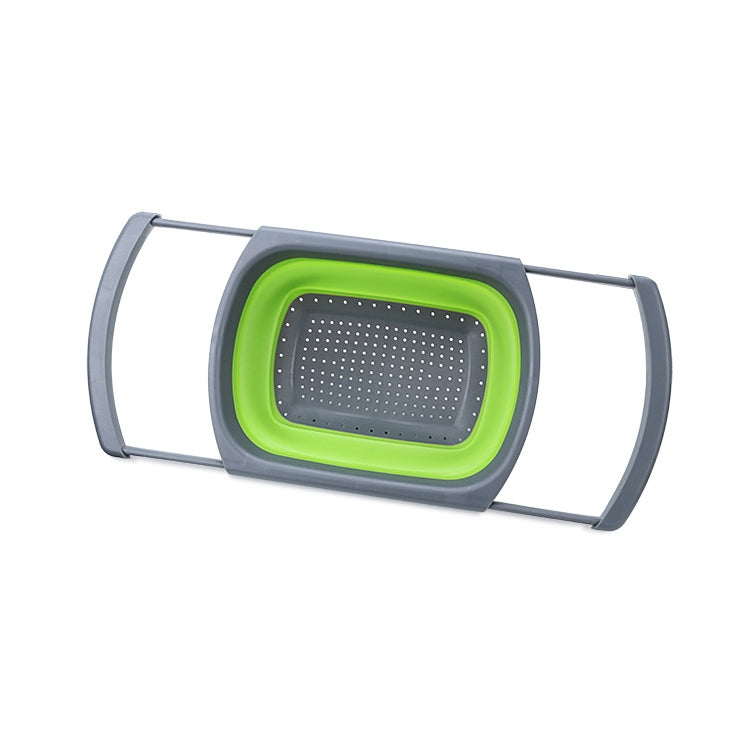 kn003 Household RetractableFruit and Vegetable Water Filter Basket Washing Basket (Green) by bashfashion