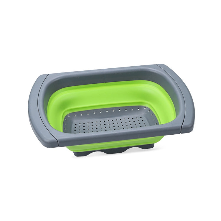 kn003 Household RetractableFruit and Vegetable Water Filter Basket Washing Basket (Green) by bashfashion