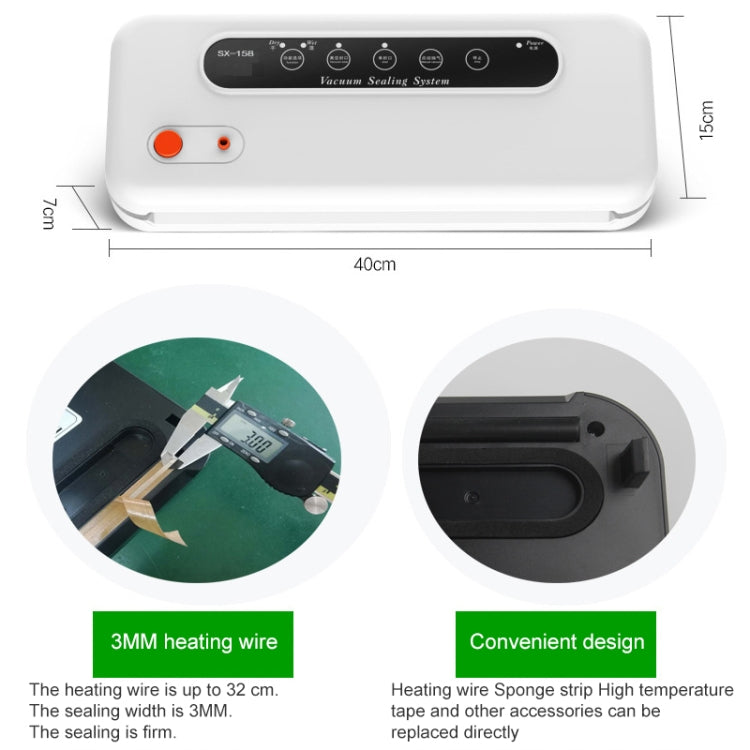 Household Commercial Food Vacuum Plastic Packaging Machine Sealer Closer Machine, Chinese Plug (White) by bashfashion