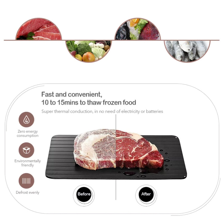 Kitchen Tool Rapid Defrosting Tray Thawing Plate Frozen Food Defrost Without Electricity, Size: 11.6 x 8 inch(Black) by bashfashion