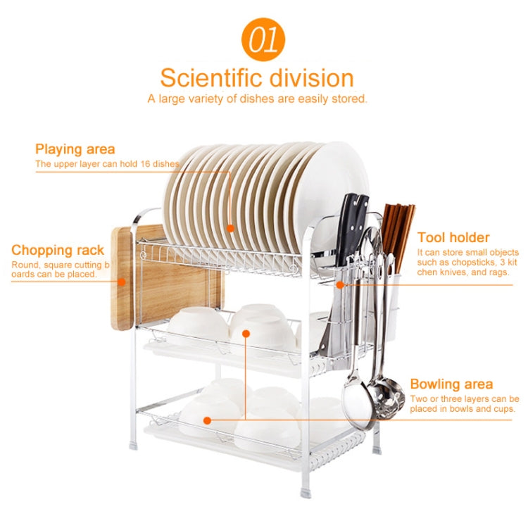 Multi-function Kitchen Stainless Steel Double Diskes Rack Hanging Knife Chopping Block Holder by bashfashion