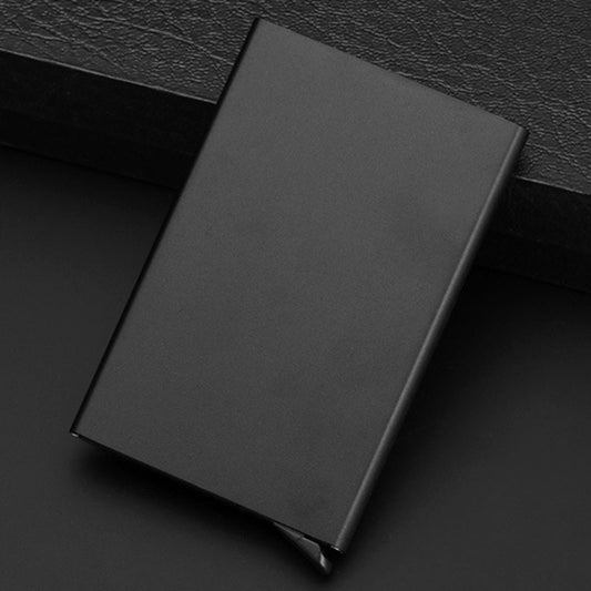 Antimagnetic Stainless Steel PU Business Card Holder Credit Card Case, Size: 10*6.2*0.8cm(Black) by bashfashion