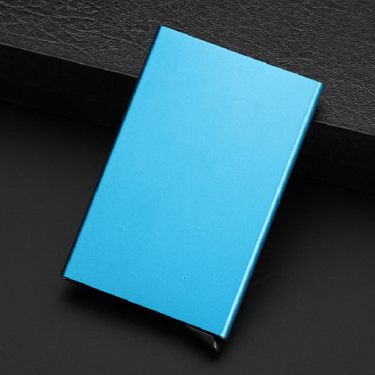 Antimagnetic Stainless Steel PU Business Card Holder Credit Card Case, Size: 10*6.2*0.8cm(Blue) by bashfashion