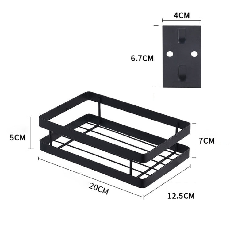 20cm Kitchen Punch-free Wall Mount Seasoning Storage Rack (Black) by bashfashion