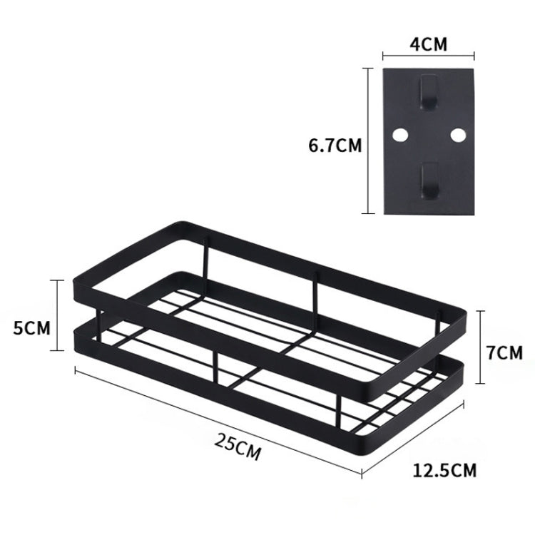 25cm Kitchen Punch-free Wall Mount Seasoning Storage Rack (Black) by bashfashion