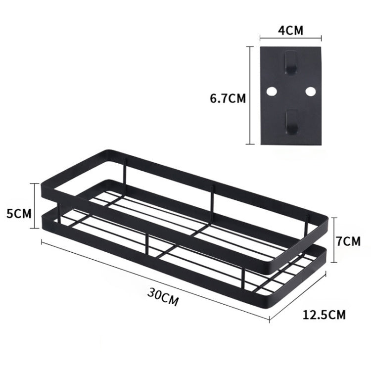 30cm Kitchen Punch-free Wall Mount Seasoning Storage Rack (Black) by bashfashion