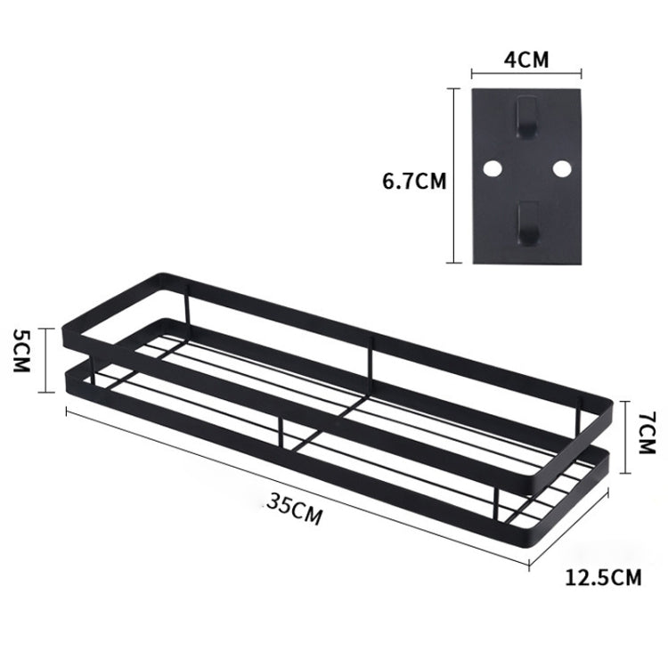 35cm Kitchen Punch-free Wall Mount Seasoning Storage Rack (Black) by bashfashion