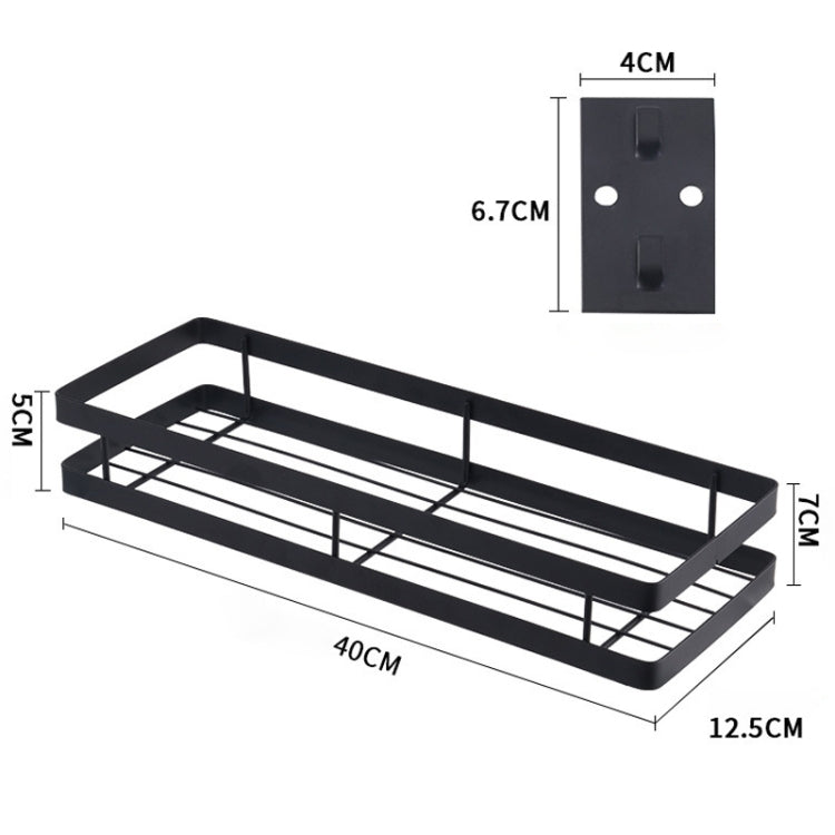 40cm Kitchen Punch-free Wall Mount Seasoning Storage Rack (Black) by bashfashion