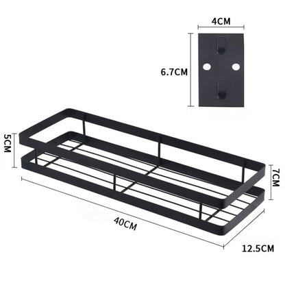40cm Kitchen Punch-free Wall Mount Seasoning Storage Rack (Black) by bashfashion
