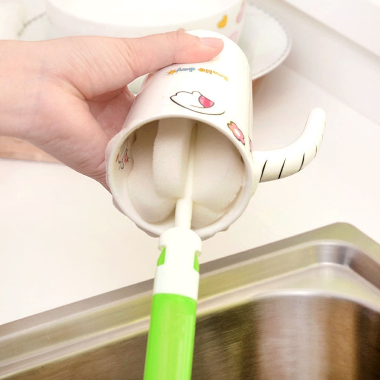 10 PCS Removable Handle Sponge Cleaning Cup Brushes Wash Cup Brush for Glass Milk Bottle / Coffee Cup / Glass Cup, Size: 25.5x6cm, Random Color Delivery by bashfashion