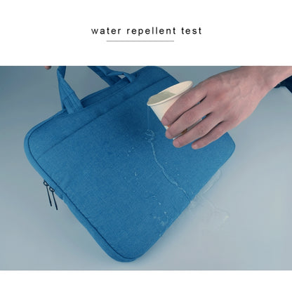 Universal Multiple Pockets Wearable Oxford Cloth Soft Portable Leisurely Handle Laptop Tablet Bag, For 14 inch and Below Macbook, Samsung, Lenovo, Sony, DELL Alienware, CHUWI, ASUS, HP (Blue) by bashfashion