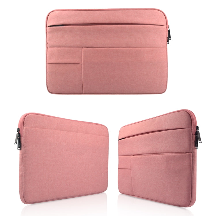 Universal Multiple Pockets Wearable Oxford Cloth Soft Portable Leisurely Laptop Tablet Bag, For 12 inch and Below Macbook, Samsung, Lenovo, Sony, DELL Alienware, CHUWI, ASUS, HP (Pink) by bashfashion