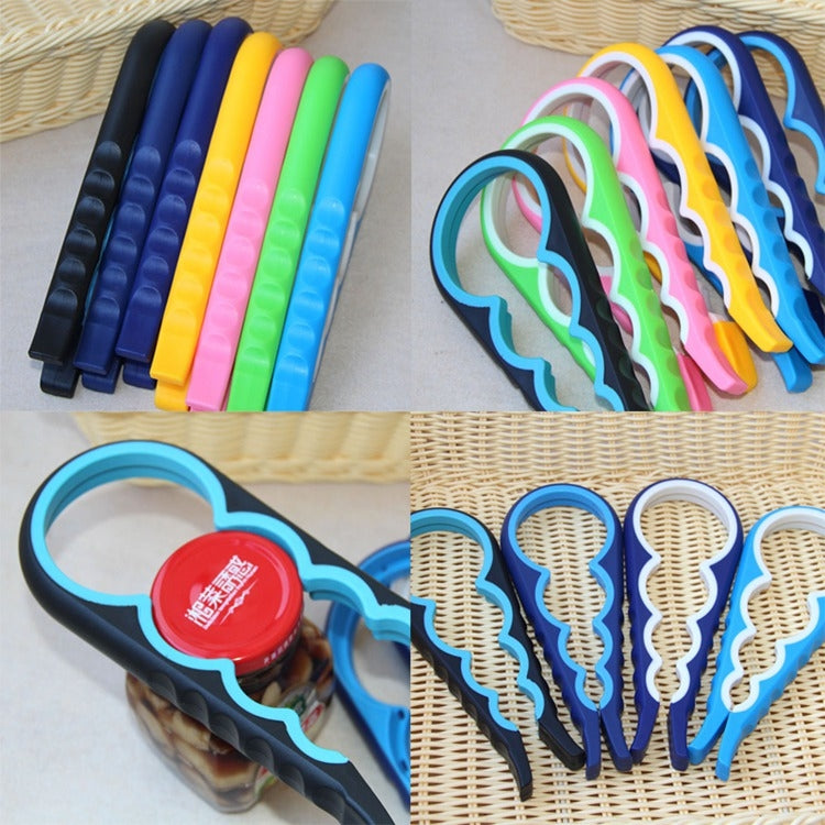 4 in 1 Multi-function Bottle Opener Home Safe Open Cans Anti-skid Cap Kitchen Tool, Random Color Delivery by bashfashion